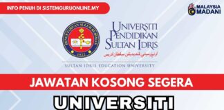 Jawatan Kosong di UPSI Disember 2023 JAWATAN KOSONG DI UPSI DISEMBER 2023