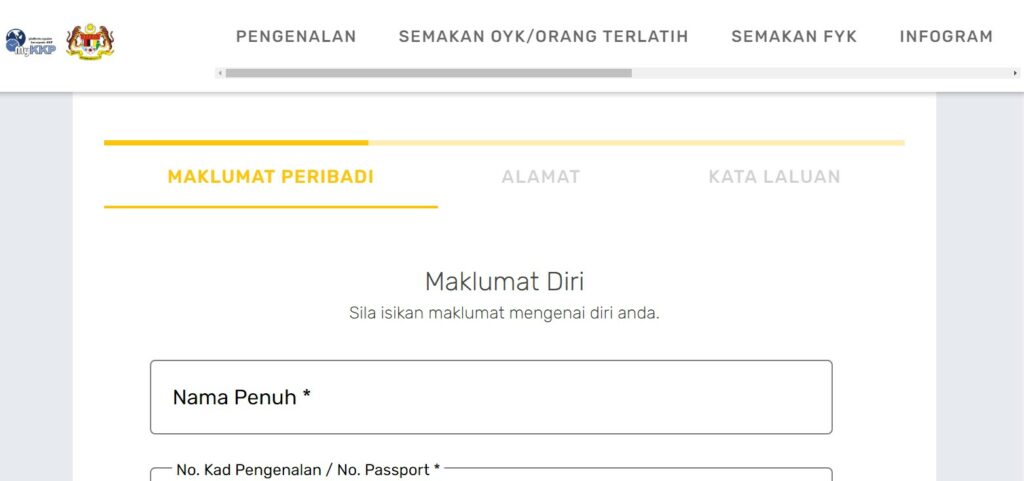 Cara Mendaftar Akaun di Sistem MyKKP