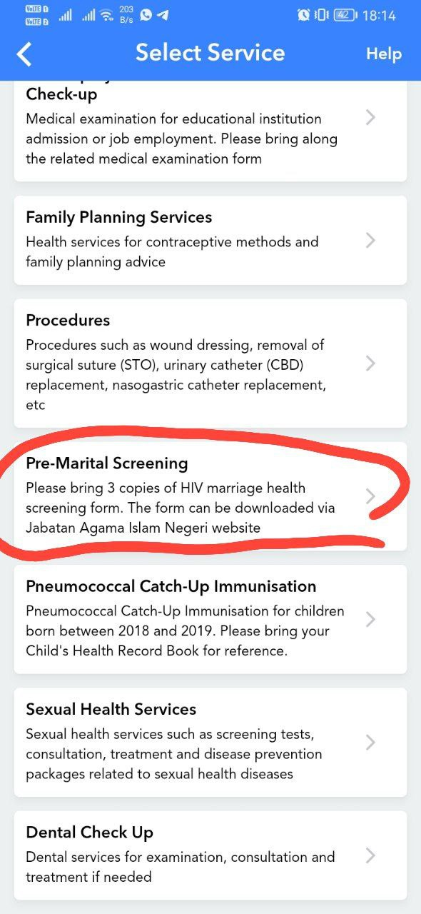 Cara Buat Temujanji HIV Test Kahwin Untuk PraPerkahwinan Melalui