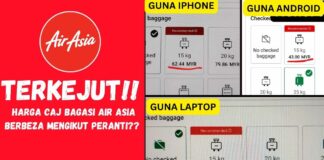 Netizen Dakwa Harga Caj Bagasi Air Asia Berbeza Mengikut Peranti Harga Caj Bagasi Air Asia Berbeza Mengikut Peranti