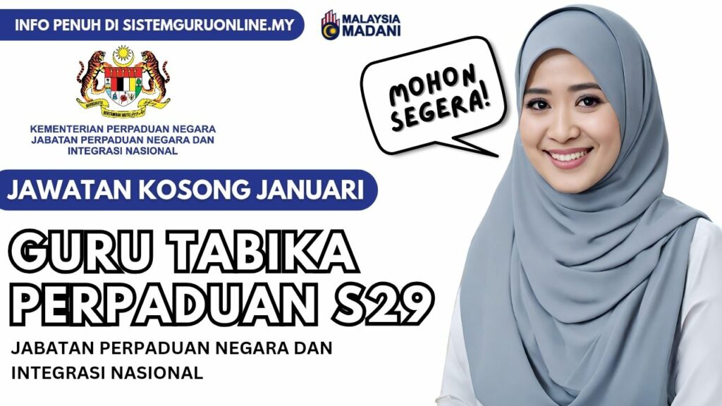 Pengambilan Jawatan Guru Tabika Perpaduan S29 Januari 2024 di JPNIN 1 Pengambilan Jawatan Guru Tabika Perpaduan S29 Januari 2024 di JPNIN