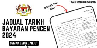 Jadual Tarikh Bayaran Pencen 2024