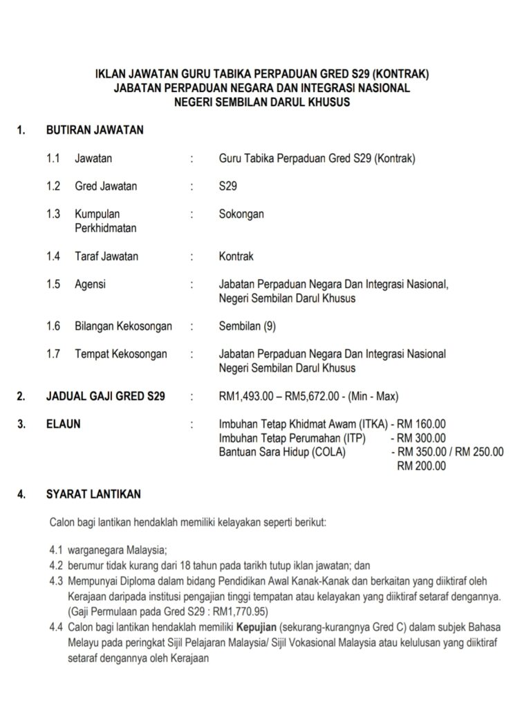 Pengambilan Jawatan Guru Tabika Perpaduan S29 Januari 2024 di JPNIN 3 Pengambilan Jawatan Guru Tabika Perpaduan S29 Januari 2024 di JPNIN