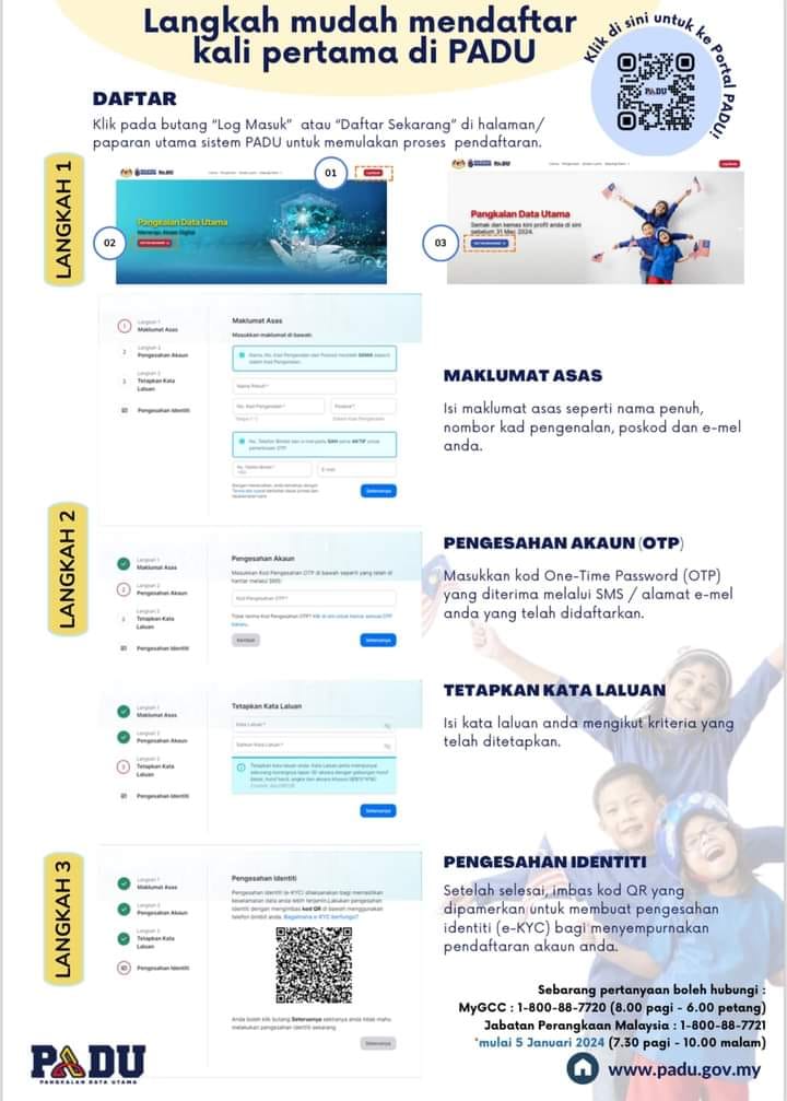 Cara Daftar PADU dan Kemaskini Maklumat Sebelum 31 Mac 2024