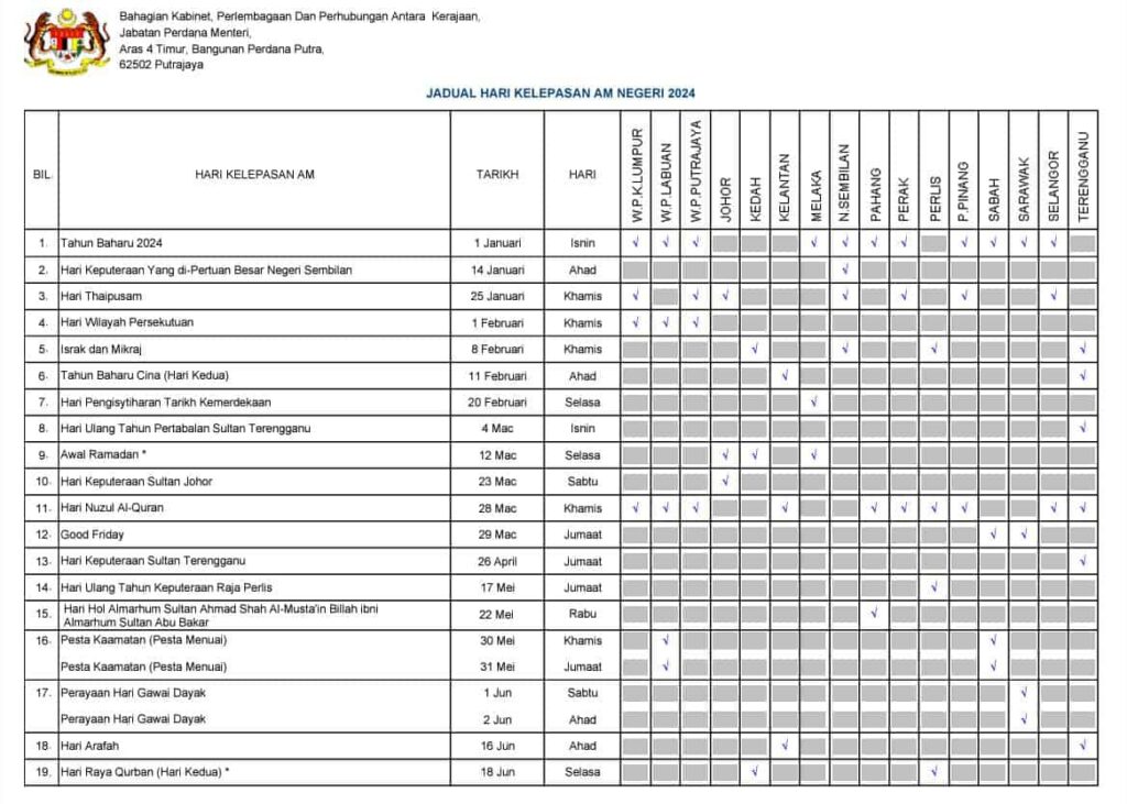 jadual cuti umum negeri 2024 1