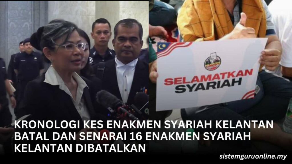 Kronologi Kes Enakmen Syariah Kelantan Batal dan Senarai 16 Enakmen Syariah Kelantan Dibatalkan