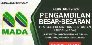 Pengambilan Jawatan MADA Februari 2024 Tetap dan Kontrak Pengambilan Jawatan MADA Februari 2024