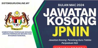 Jawatan Kosong JPNIN Mac 2024 - Penolong Guru Tabika Perpaduan N11