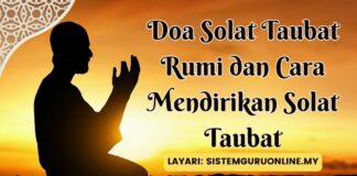 Doa Solat Taubat Rumi dan Cara Mendirikan Solat Taubat