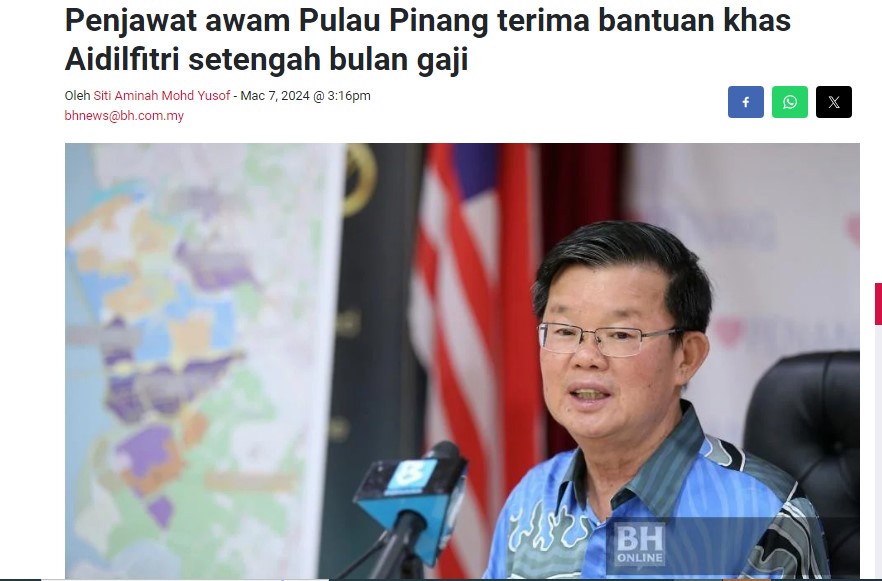 bantuan raya 2024 pulau pinang