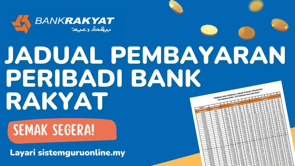 Jadual Pembayaran Peribadi Bank Rakyat Sektor Awam dan Sektor Swasta dan Penerangan Pinjaman Peribadi Bank Rakyat