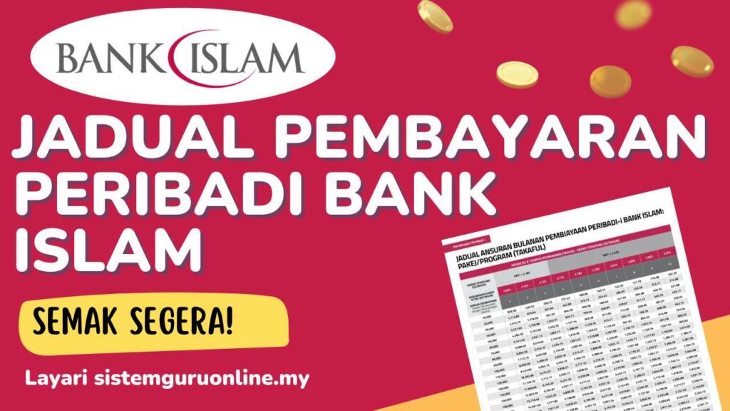 Jadual Pembayaran Peribadi Bank islam
