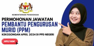 Jawatan Kosong Pembantu Pengurusan Murid April 2024 di bawah PPD Negeri