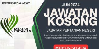 JAWATAN JABATAN PERTANIAN JUN 2024