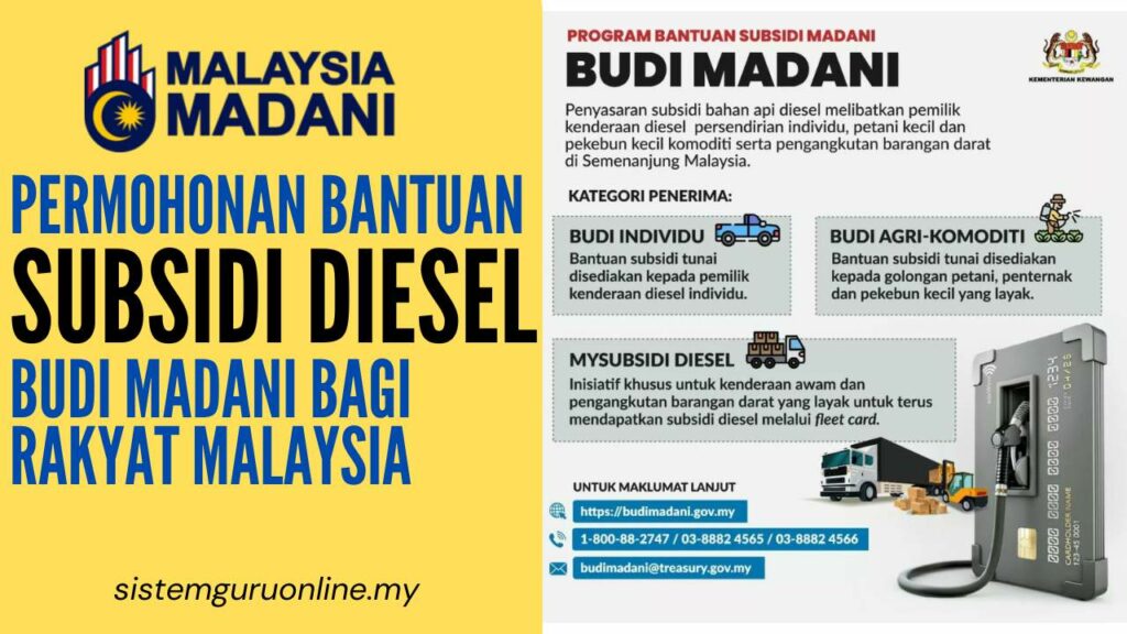 Cara Permohonan Bantuan Subsidi Diesel BUDI MADANI Bagi Rakyat Malaysia 1 Permohonan Bantuan Subsidi Diesel BUDI MADANI Bagi Rakyat Malaysia
