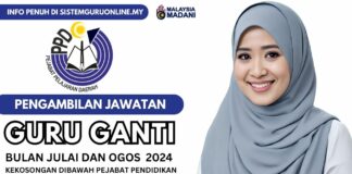 Jawatan Guru Ganti Julai 2024