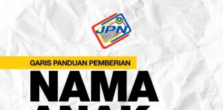 Senarai Garis Panduan Beri Nama Anak Oleh JPN
