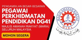 Pengambilan Besar-Besaran Jawatan Guru DG41 MARA 2024 Pengambilan Besar-Besaran Jawatan Guru DG41 MARA 2024