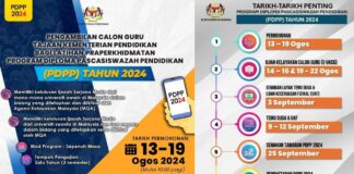 Permohonan Calon Guru PDPP 2024 Kini Dibuka Bermula 13 Ogos-19 Ogos 2024