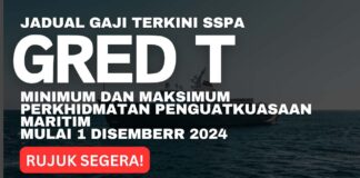 Jadual Gaji Gred T SSPA Terkini Minimum dan Maksimum Perkhidmatan Penguatkuasaan Maritim Mulai 1 Disember 2024 Jadual Gaji Gred T SSPA Terkini Minimum dan Maksimum Perkhidmatan Penguatkuasaan Maritim Mulai 1 Disember 2024
