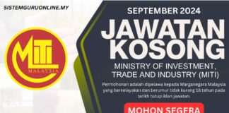 Makluman Jawatan Kosong MITI September 2024 Jawatan Kosong MITI September 2024