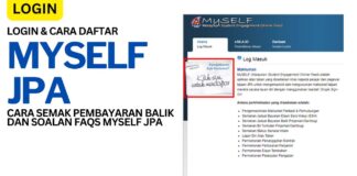 Login MySELF JPA, Cara Daftar MySELF JPA dan Soalan FAQs MySELF JPA