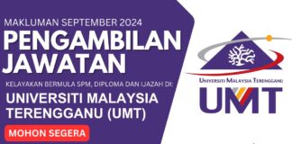 Pengambilan Jawatan UMT September 2024 Jawatan UMT September 2024