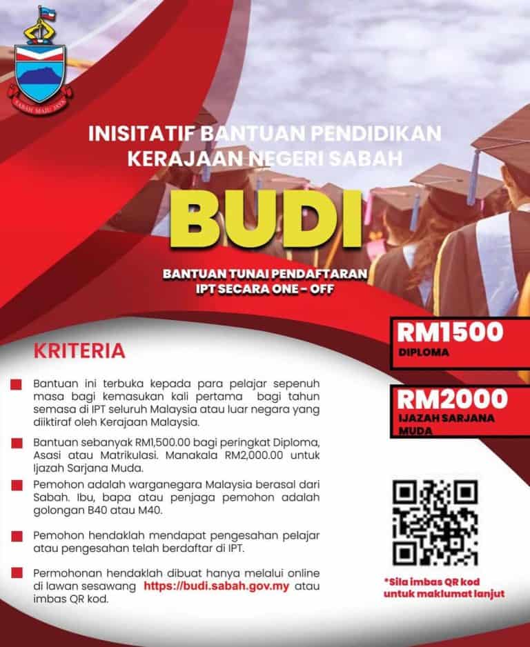 Permohonan Bantuan BUDI IPT Sabah One-off RM1500-RM2000 2 Permohonan Bantuan BUDI IPT Sabah One-off RM1500-RM2000