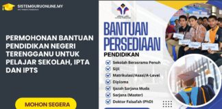 Permohonan Bantuan Pendidikan Negeri Terengganu untuk Pelajar Sekolah, IPTA dan IPTS