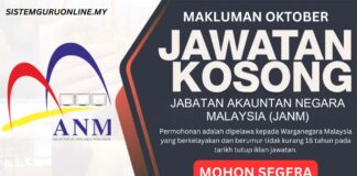 Makluman Jawatan Kosong JANM Oktober 2024 Kelayakan Ijazah Jawatan Kosong JANM Oktober 2024