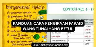 Panduan Cara Pengiraan Faraid Wang Tunai yang Betul
