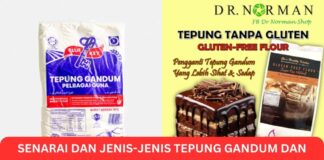 Senarai dan Jenis-Jenis Tepung Gandum dan Kegunaannya
