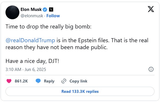 Elon Musk VS Trump, Elon Bongkar Trump Terlibat Kes Epstein dan Kesan Ekonomi Dunia Terjejas 2 Elon Musk Vs Trump