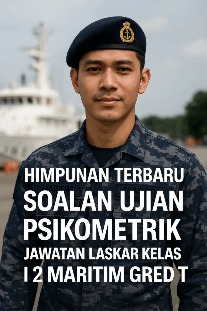 Himpunan Terbaru Soalan Ujian Psikometrik Jawatan Laskar Kelas 2 Maritim Gred T1 di Agensi Penguatkuasa Maritim Malaysia 1 Ujian Psikometrik Jawatan Laskar Kelas 2 Maritim Gred T1